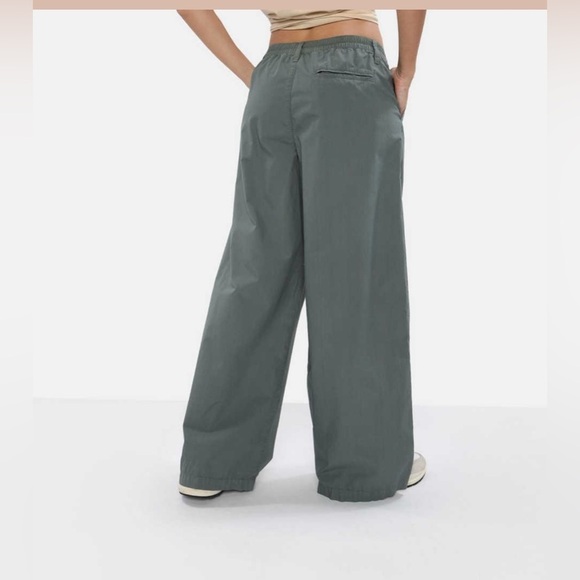 Aerie High Waisted Super Baggy Satin Pant green size xl silky trouser wide leg - Picture 2 of 9